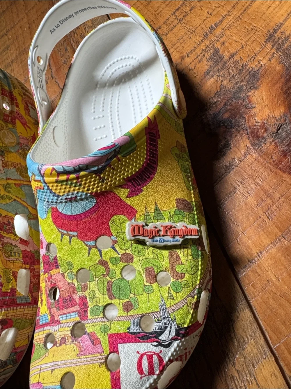 Disney Walt Disney World 50th Anniversary crocs with park map print Size 12